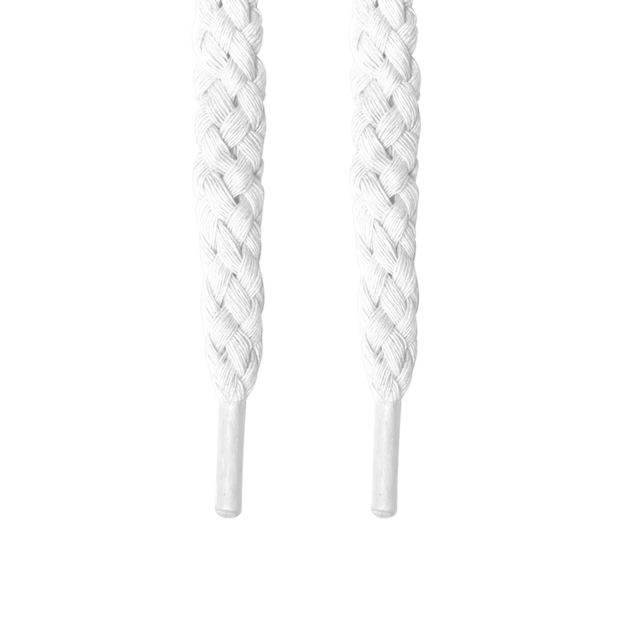 White Thick Rope Shoelaces – Looped Laces
