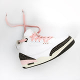 Looped Laces Blush light pink flat shoelaces in Air Jordan 3 Neapolitan sneakers