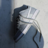  Looped Laces light grey thick braided rope shoelaces tied in Nike Dunk Two Tone Grey sneaker