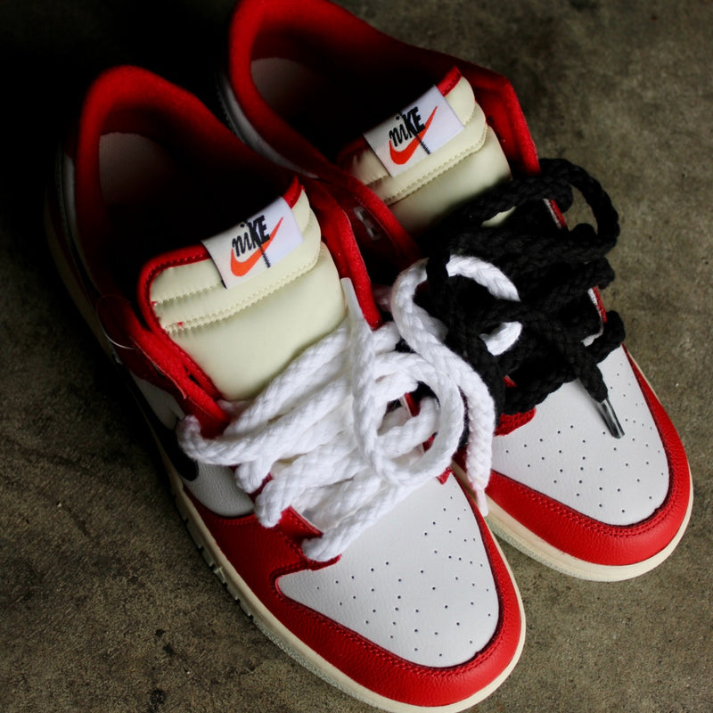 Flat Laces White Sb Dunk Laces White Jumbo Rope Shoelaces – Looped