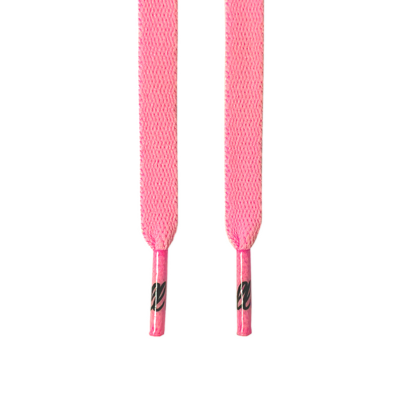 ped Laces Bubblegum Pink light pink flat shoelaces hanging