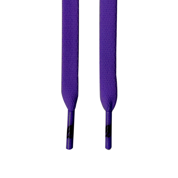 Looped Laces Court Purple flat shoelaces hanging