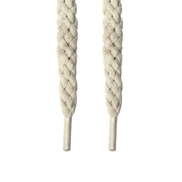 Looped Laces jumbo thick braided rope cream shoelaces hanging