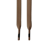 Looped Laces Mocha Brown flat shoelaces hanging