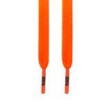 Looped Laces Orange Blaze flat shoelaces hanging