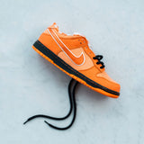 Looped Laces Classic Black Rope in Nike Dunk Lobster Orange colorway