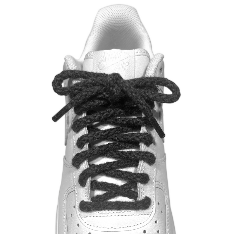 Charcoal Grey Rope Shoelaces – Looped Laces