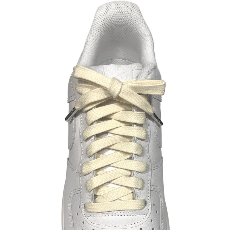 Cream Waxed Shoelaces Looped Laces