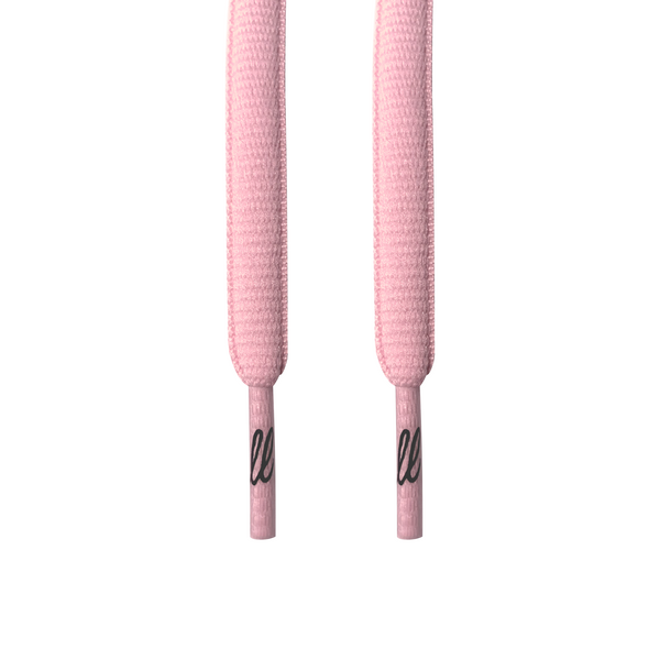 Looped Laces Cactus Pink light pink oval shoelaces hanging