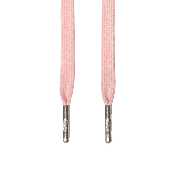 Looped Laces light pink waxed shoelaces hanging