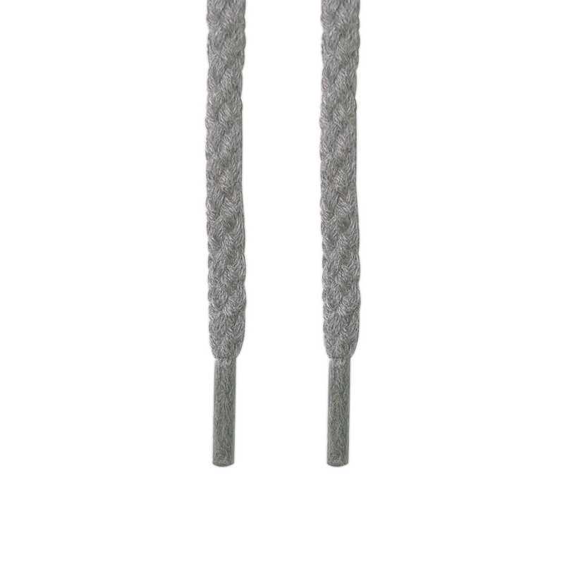 Looped Laces Medium Grey braided rope shoelaces hanging