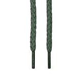 Looped Laces olive green braided rope shoelaces hanging