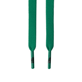 Looped Laces Pine Green flat shoelaces hanging
