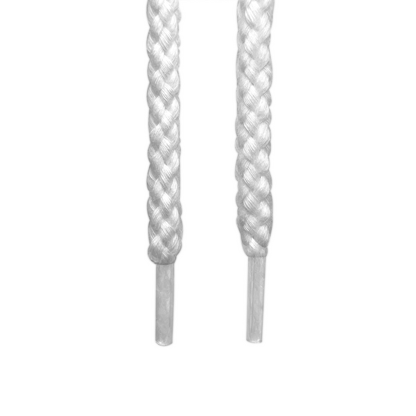 Looped Laces white thick braided rope shoelaces hanging