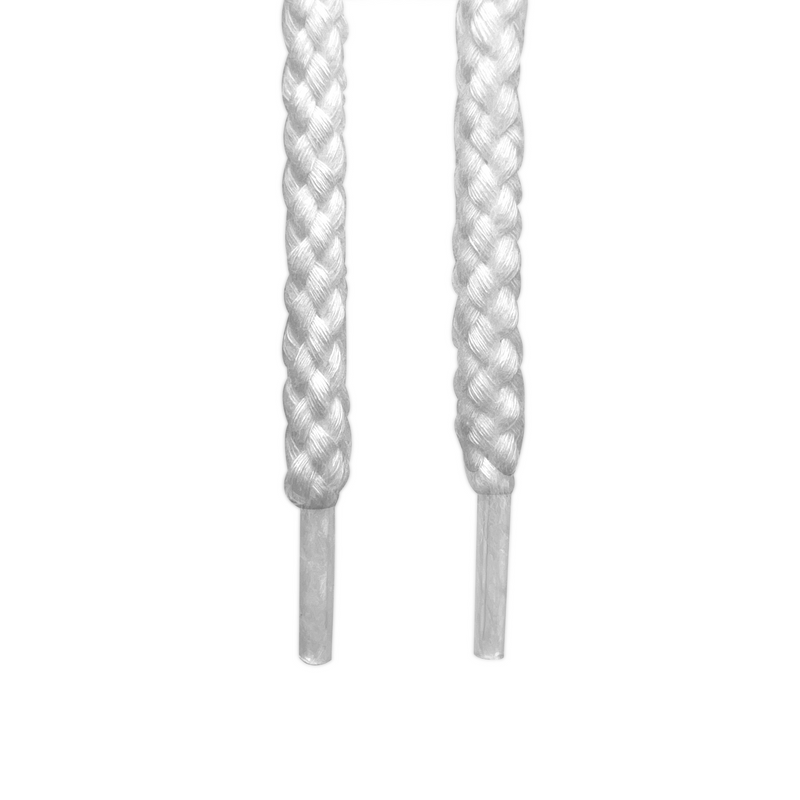 White Thick Rope Shoelaces – Looped Laces