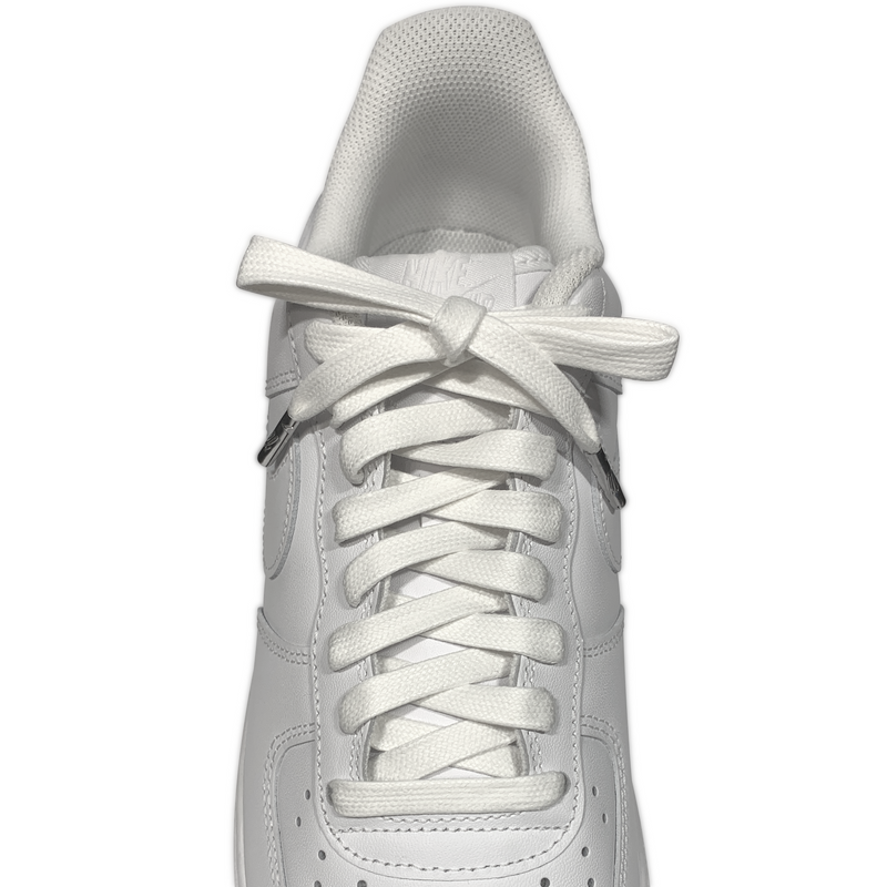 White Waxed Shoelaces Looped Laces